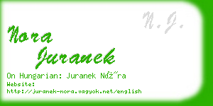 nora juranek business card